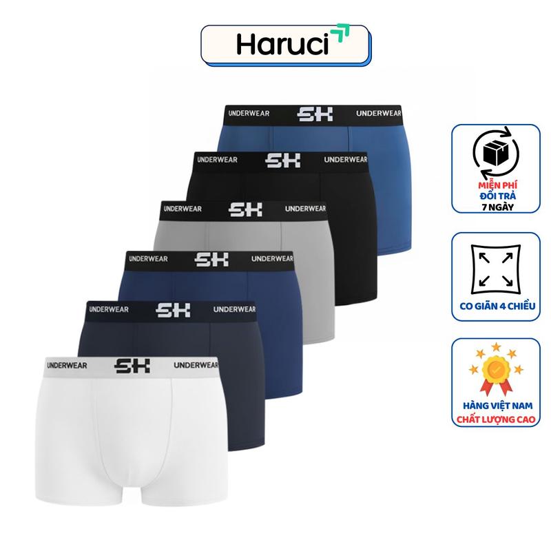  Quần lót nam sang trọng chất thun lạnh co giãn 4 chiều sịp đùi nam mềm mịn boxer nam màu đen trắng xám xanh Menswear Quần Boxer quầnl quần lót  kevin underwave  nam quần  lót quansip  giare 