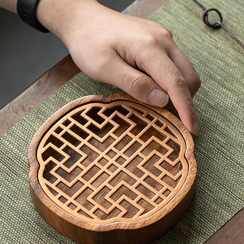 Product Introduction of Tea tray, walnut solid wood tea tray, small water storage pot holder for household use, hand polished wooden tea tray 9