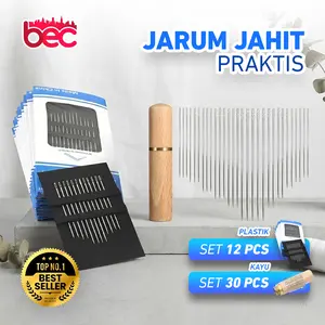 【BEC】Jarum Jahit Praktis set isi 12 pcs/Alat Bantu Memasukan Benang/Jarum Jahit Tangan Side Threading Needle