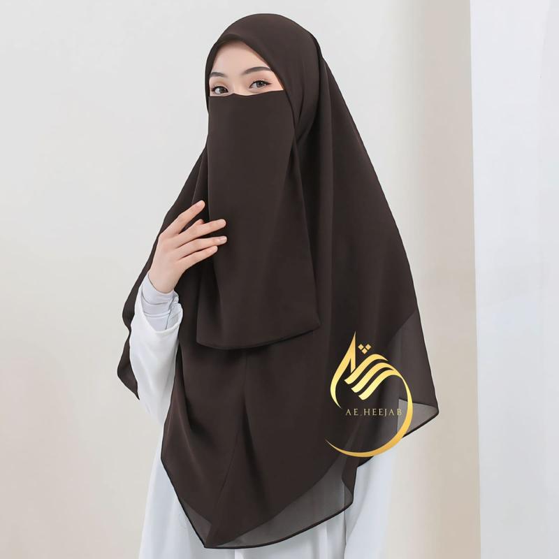 Product Introduction of {SET CADAR} JILBAB SYAR'I SEGI EMPAT INSTAN JUMBO PREMIUM | TUDUNG HAFIZAH Bisnis Pad Muslim Layer Doll Ceruty Sifon Kerudung 7