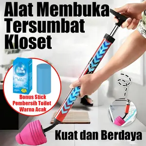Plunger Pompa WC Penyedot Saluran Tersumbat, Solusi Cepat Atasi WC Mampet, Dapat Bonus Stick Pembersih Toilet