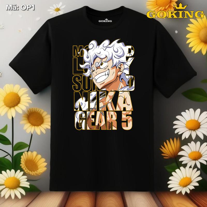 ONE PIECE Áo thun nam nữ (size trẻ em mua 1 tặng 1 ngẫu nhiên). Áo phông Đảo Hải Tặc Luffy Zoro Sanji Chopper Kaido Ace. Cổ Tròn. OP1 1