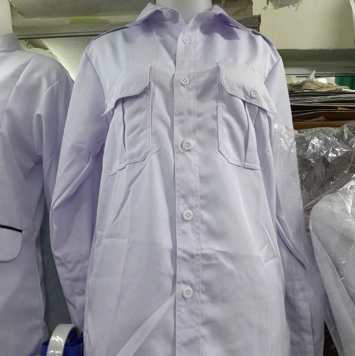 BAJU PDH WANITA KANTONG DADA / PDH PUTIH POLOS / BAJU KERJA 0