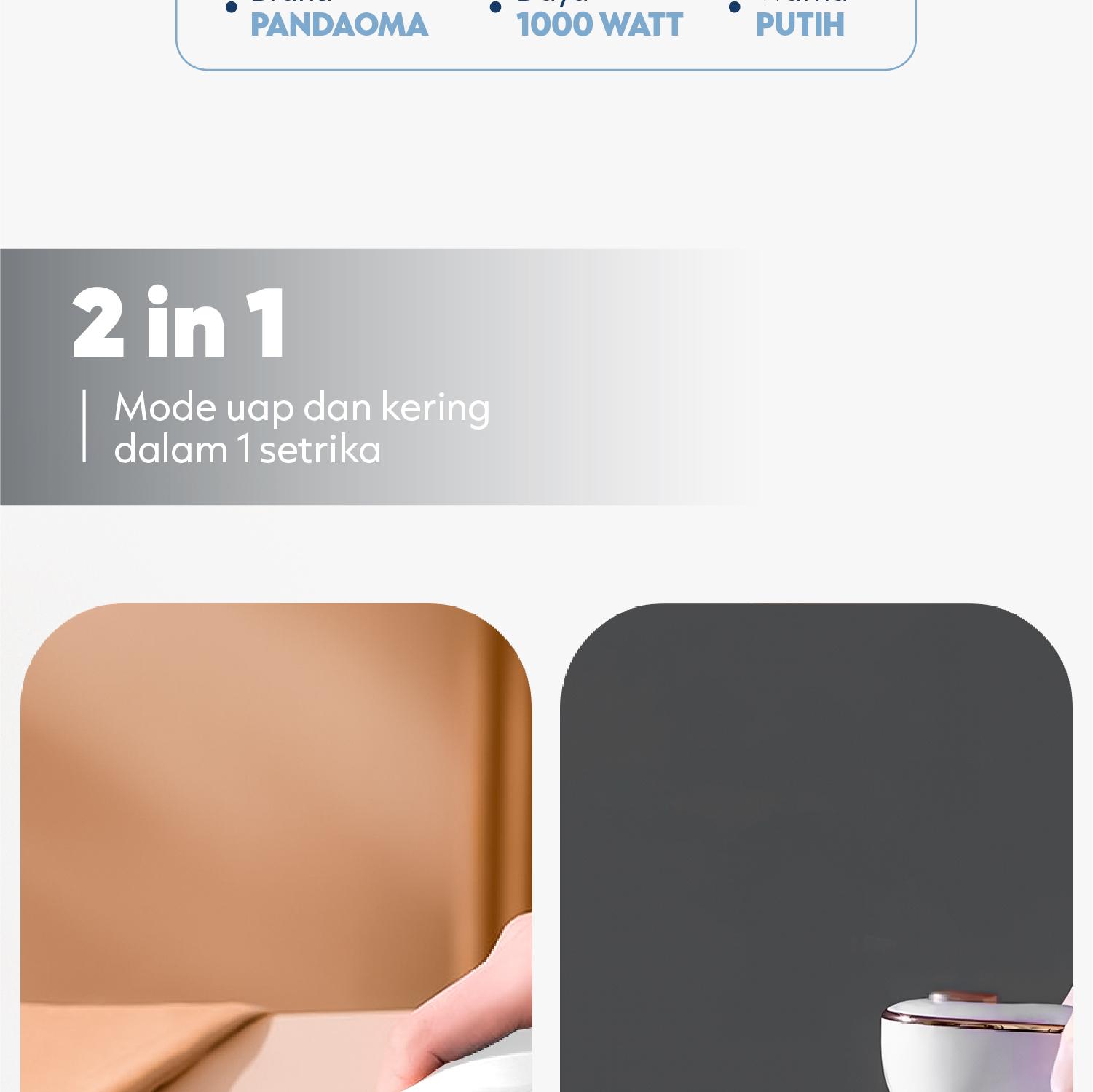Pandaoma Setrika Uap Vulga Setrika 2in1 Setrika Mini Setrika Portable Cepat Panas
