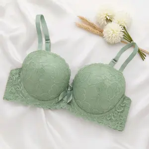 Paket Hemat 4 Pcs Bra Busa Tebal Kawat Beha Brokat Bh Push Up Cup B Kancing 3 Busa Super Tebal Lembut Nyaman