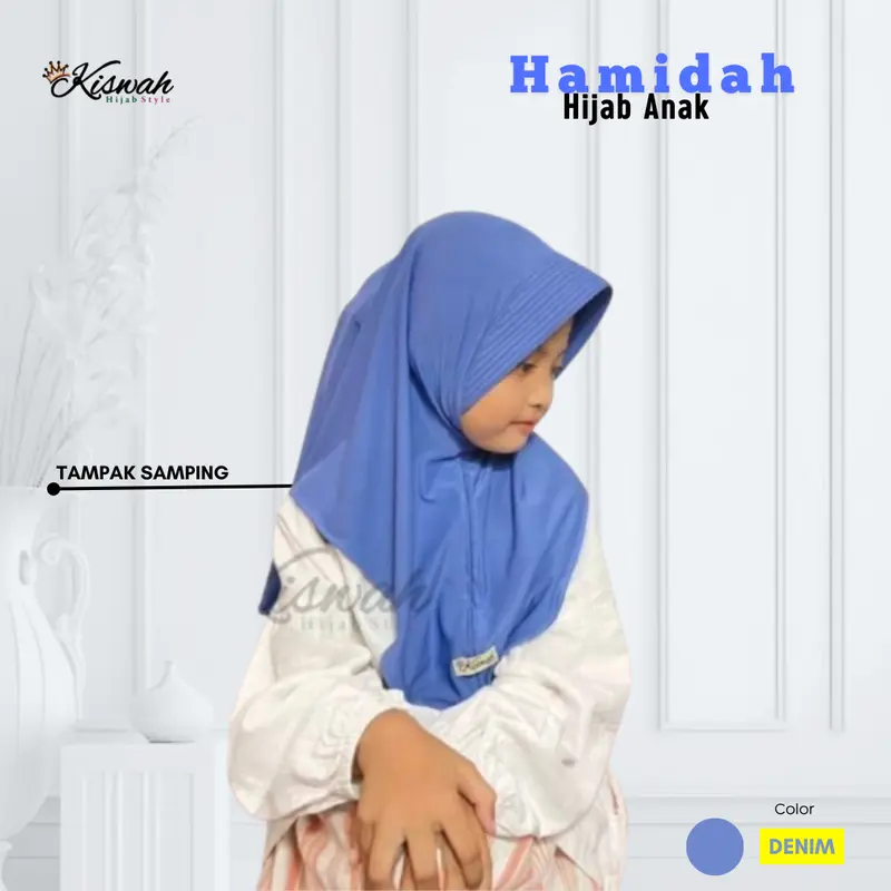 Kiswah - Hijab Instan Anak Hamidah TK 2-7thn jersey Premium Bergo Simple 0