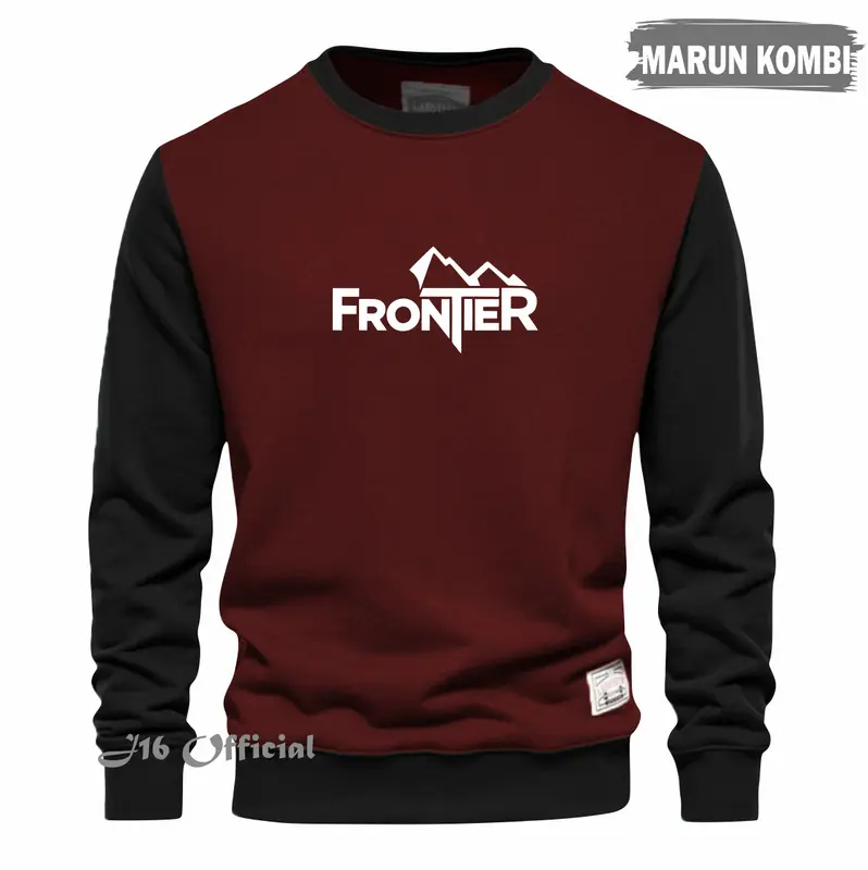 CREWNECK KOMBINASI SWEATER Oblong Pria Wanita Fleece Tebal Lembut 2