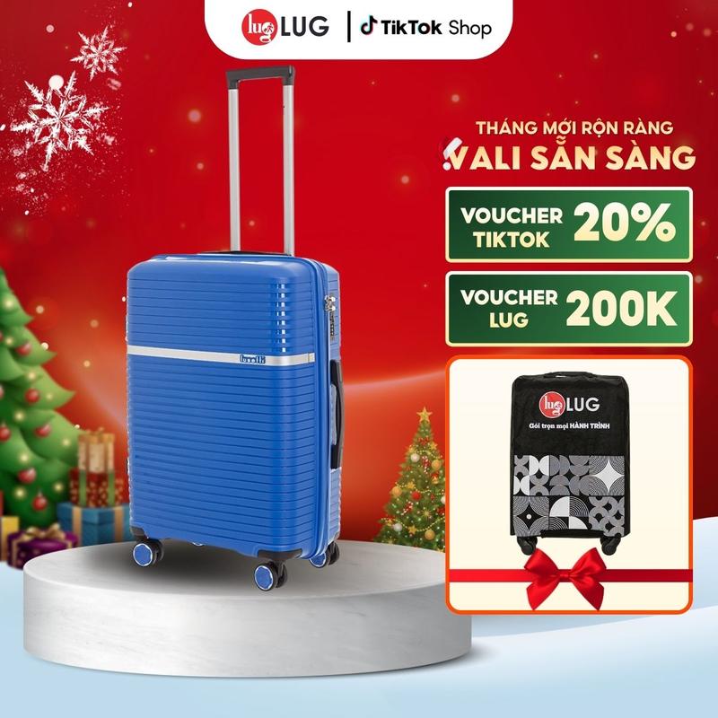 HÀNG Ý - GIÁ VIỆT Vali Kéo Du Lịch PP11 Size 24 Thương Hiệu LUG Nhựa PP Chống Bể Vỡ Khóa Số Âm Thông Minh - LUG