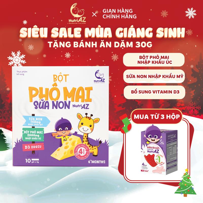 MH Hộp Cheese Sữa Non NutriAZ Dạng Bột Hỗ Trợ Phát Triển Chiều Cao Cho Bé Ăn Dặm - Nguyên Liệu Nhập Khẩu