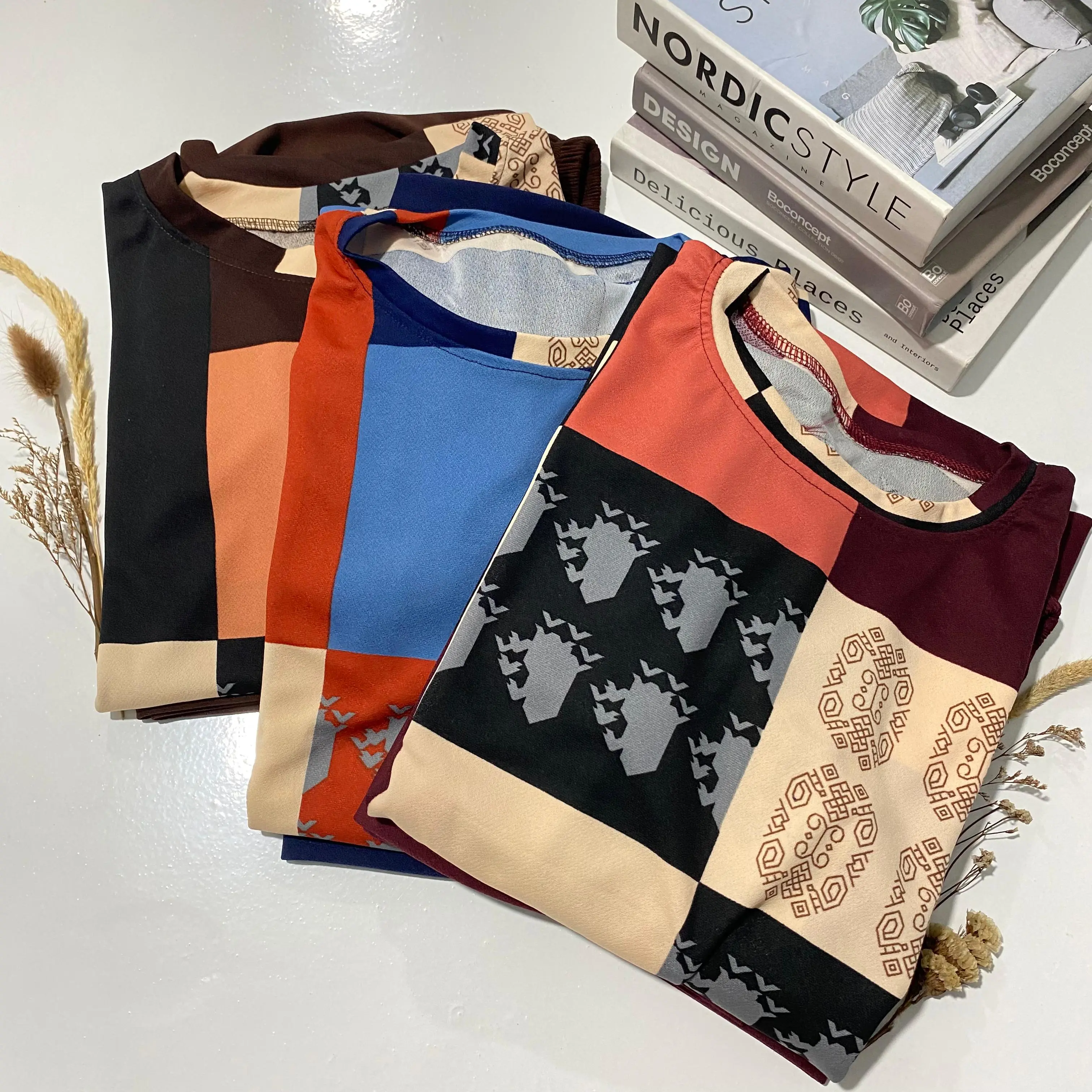 MS SETELAN WANITA JUMBO MOTIF IVANA CATUR UNTUK SEHARI HARI BISA COD