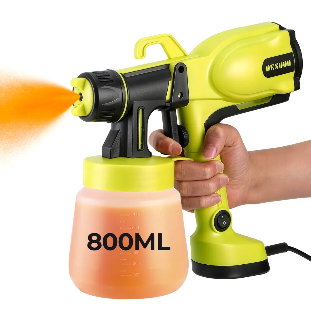 [EXCLUSIVO DA LIVE]  DESOON Pistola de Pintura Elétrica HVLP 800W 800ml 38000 RPM Pulverizador de Alta Precisão para DIY, Móveis, Portas e Paredes