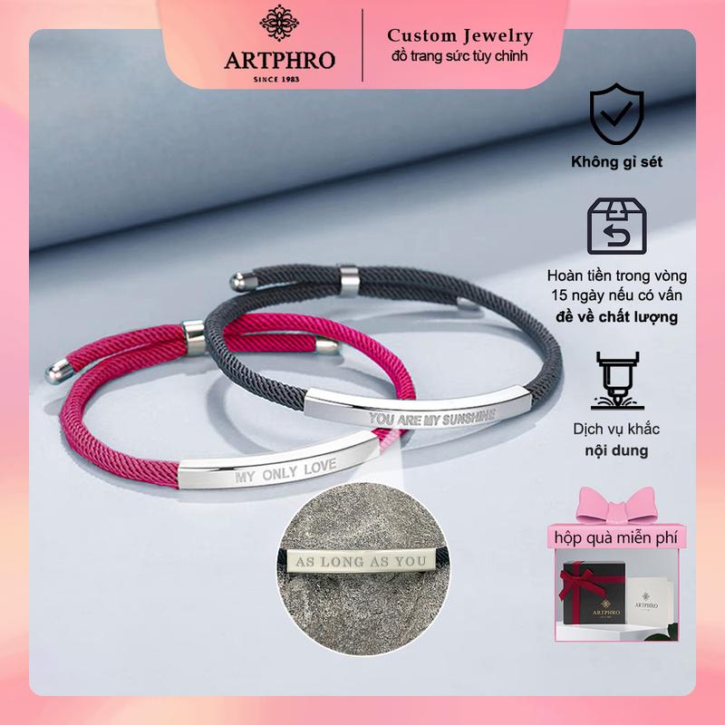 【hộp quà miễn phí ARTPHRO Vòng Tay Dây Bện, Dành Cho Nam Và Nữ, Vòng Tay Cặp Đôi, Có Thể Điều Chỉnh Kích Thước, Tùy Chỉnh Để Chạm Khắc, Vui Lòng Để Lại Chi Tiết Chạm Khắc Trong Đơn Hàng, Phụ Kiện