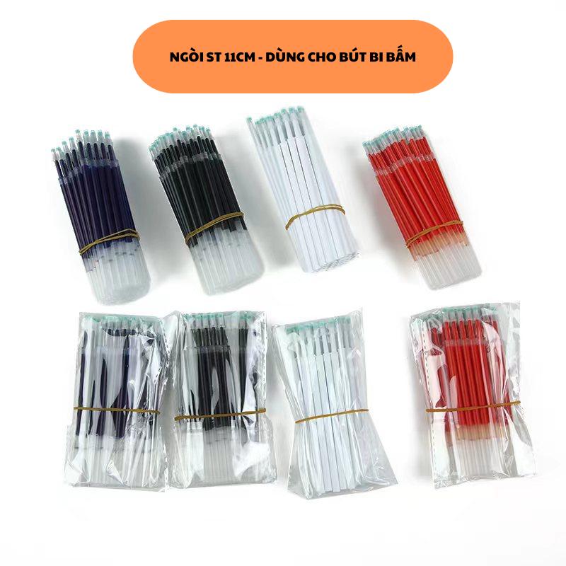 Ngòi Bút Bi Bấm Mực Gel dài 11cm, Đầu Ngòi St 0.5mm Đen/ Đỏ/ Xanh - Trạm Sinh Viên. ( NBBGBS )