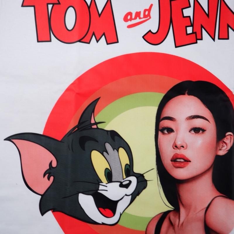 T-Shirt Tom & Jennie Parody - Oversized Model Black Solid Sablon Kaos Hitam Distro Atasan Baju 7