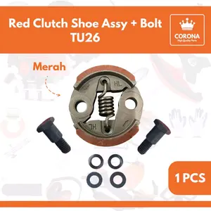 Clutch Shoe Kampas Ganda Merah TU26 Komplit Baut Mesin Sprayer Semprot Hama 2tak 3WZ4 777 767 Tanika Tasco
