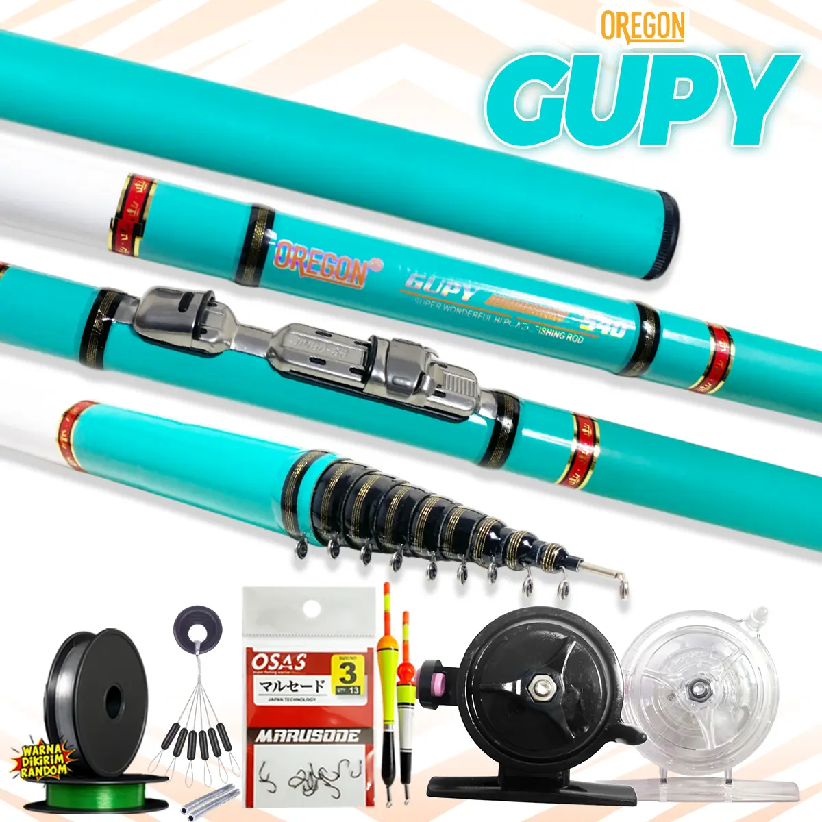 SET LENGKAP Pancing Tegek Kolong Oregon Gupy Sudah Kolong Siap Pakai Joran