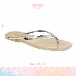 Sandals & Flip Flops Sepatu DNY Sandal Flat Glitter Perempuan Murah Sendal Jepit Kasual Cewek 0510