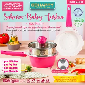 PANCI SET BAYI Sakura Flower Health BIRU mpasi baby bayi susu fry pan