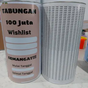 COD-Celengan Besar Target 30 Juta 50 Juta 100 Juta Permanen Murah Full Kaleng  Free Spidol