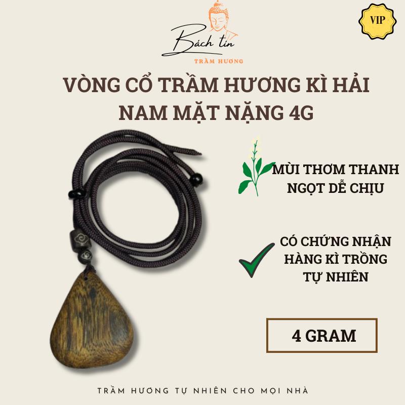 Mặt trầm hương dây chuyền Kỳ Hải Nam đeo cổ hình giọt nước 3-4g 131 