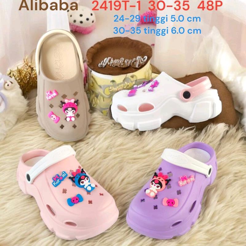 crock baim kuromi sandal sepatu anak perempuan, karet empuk dan ringan elegan dan trendy Fashion Kaki 0
