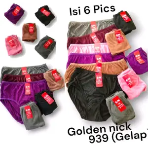6 Pcs / Setengah lusin Golden Nick 939 Gelap Isi 6 Pics Celana Dalam Wanita Nyaman dan Tahan Lama