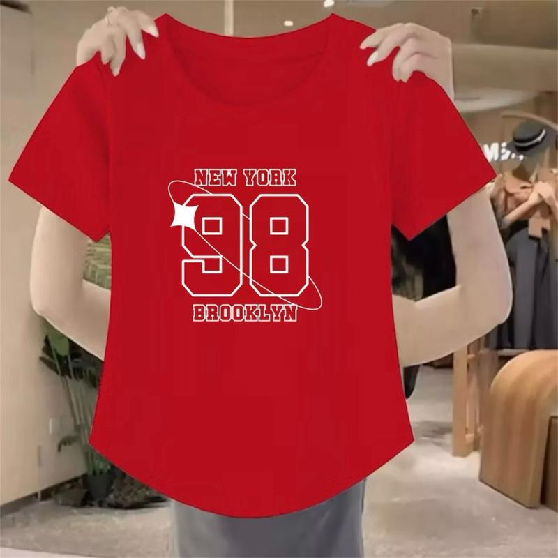 Delano_Clothing Baju Atasan Lengan Pendek Oval Motif Digital Printing Angka 98 Kaos Wanita Trendy 2025 Delano_Clothing Baju Atasan Lengan Pendek Oval Motif Digital Printing Angka 98 Kaos Wanita Trendy 2025