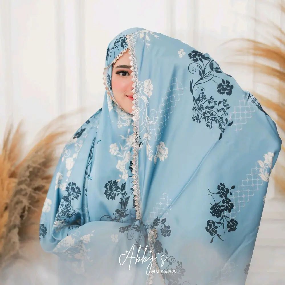 Abby Mukena 2in1 Bahan Armania Silk Motif Jasmine Atasan Cantik