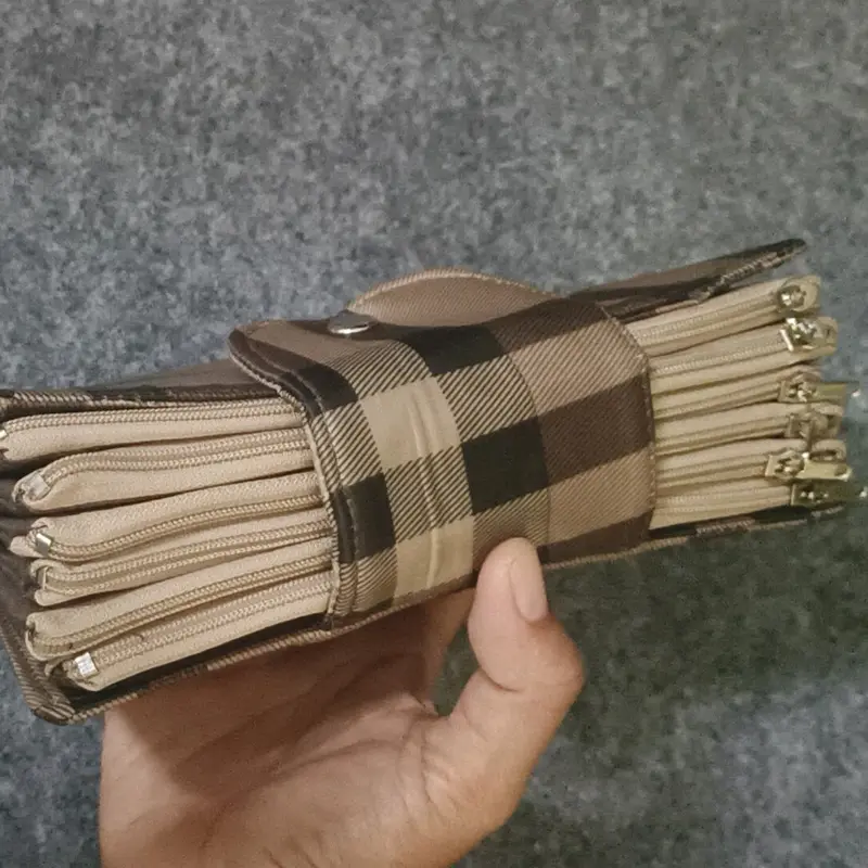 Wallet Organizer / Dompet Disiplin Keuangan Motif Polos Kartu Panjang Multifungsi Resletinh Kotak 3