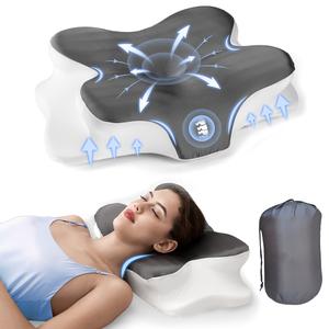 Almohada para el cuello en forma de mariposa con bolsa de almacenamiento, almohada de espuma con memoria con funda de seda lavable. Ideal para cumpleaños, Día de San Valentín y Navidad. Para el hogar, viajes, dormitorios y camping.