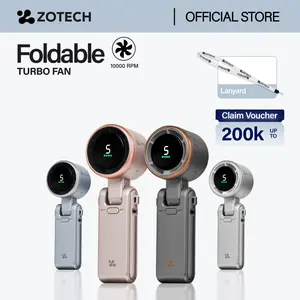 ZOTECH ZT-21 Kipas Angin Turbo Lipat 5 Gear Wind Speed 10000RPM Kipas Tangan Foldable 4000mAh
