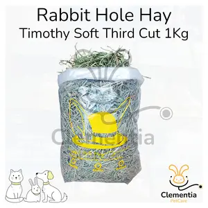 Timothy Hay Soft Third Cut 1kg Merk Rabbit Hole Hay RHH Makanan Kelinci Rumput Hay