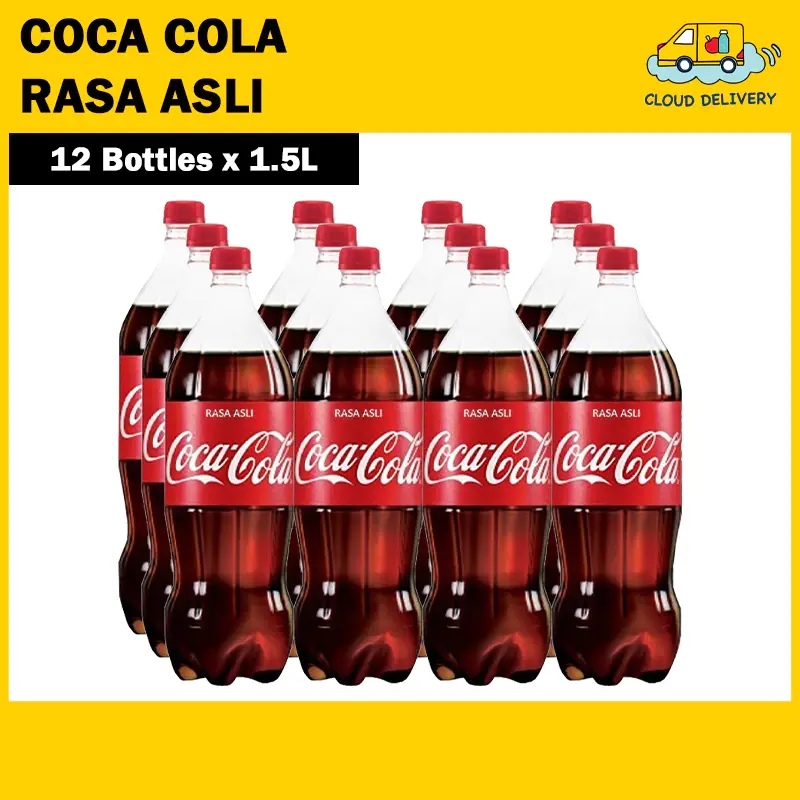 Coke Coca Cola Rasa Asli (12 x 1.5L) - Expiry 25 Jul 2025