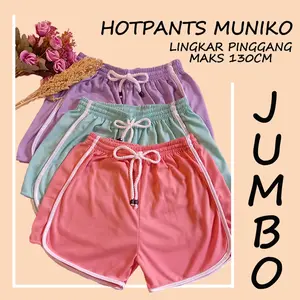CELANA JUMBO WANITA HOT PANTS JUMBO CELANA PENDEK WANITA BIG SIZE PANTS CELANA WANITA PENDEK JUMBO HOTPANT JUMBO MUNIKO Karet Katun