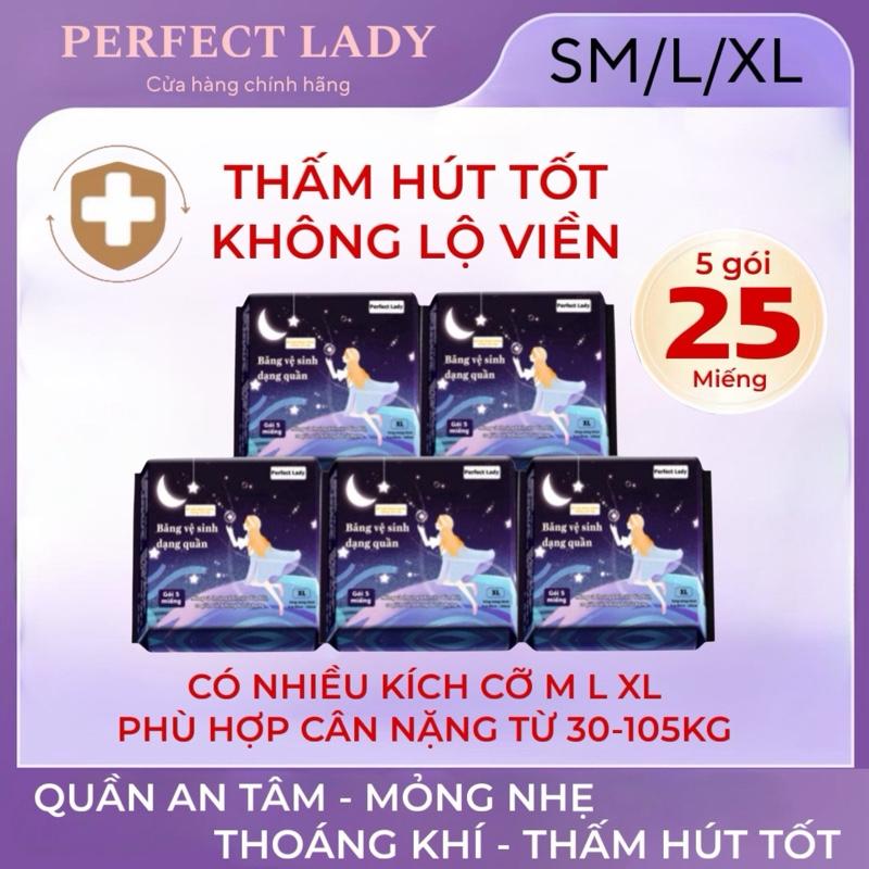 MUA 3 TẶNG 2 25 MIẾNG Băng Vệ Sinh Dạng Quần PERFECT LADY dùng cho ngày và đêm phụ nữ sau sinh