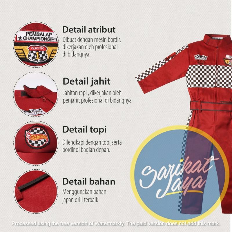 BAJU PEMBALAP ANAK 3-8 TAHUN 3