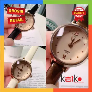 ALOY ANKL012 - Jam Tangan Wanita Jam Tangan Kuarsa Dial Kecil Sabuk Mewah Ringan Tahan Air/Murah Quartz Watches Hitam Coklat Putih