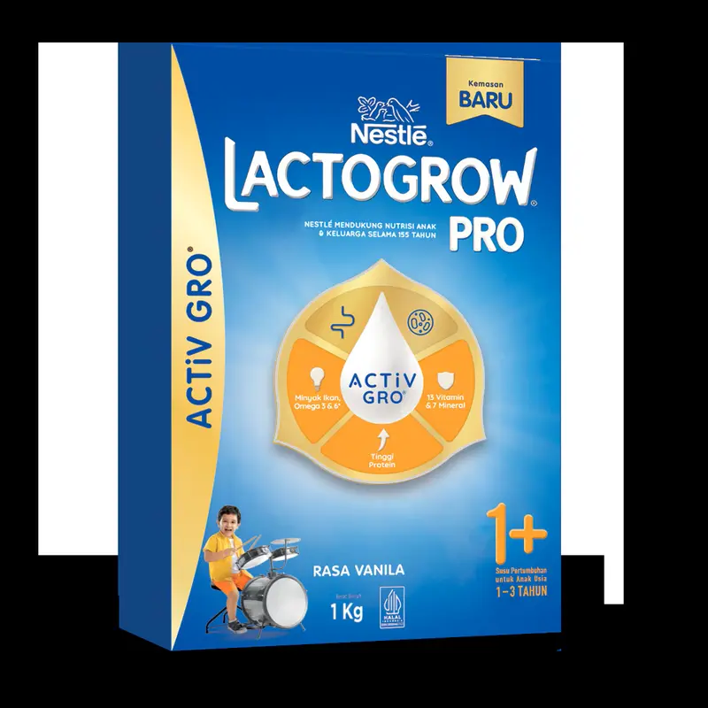 Susu LACTOGROW Pro 1+ / tahap 3 Rasa Vanila /Madu 1 kilogram Kemasan Baru 4
