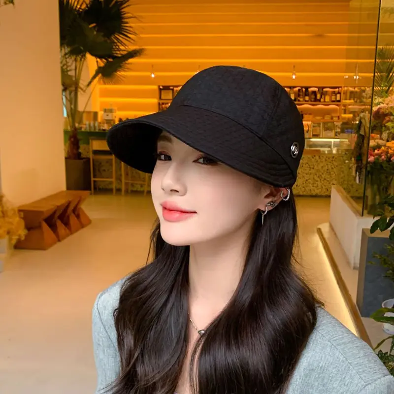 New Upgraded Peaked Cap Face-Looking Small Autumn Outdoor Travel Baseball Cap Thickened Plaid Big Head Circumference Sun Hat