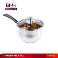 Gambar Panci Susu Stainless Steel Panci Milk Pot Tutup Kaca Tebal 18CM - 18CM dari BMW Kitchenware Kota Administrasi Jakarta Barat 1 Tokopedia