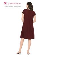 Gambar Happymomma - Baju Hamil Dress Menyusui untuk Busui Bumil All Size Spandek Nola - White Stripes dari Baju Hamil Menyusui Happymomma Kota Tangerang Selatan 5 Tokopedia