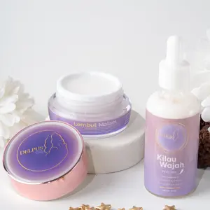 PAKET PEMULA Delpus Skincare Lembut Malam + Kilau Wajah Peeling Mencerahkan Mengencangkan Melembutkan Exfoliating
