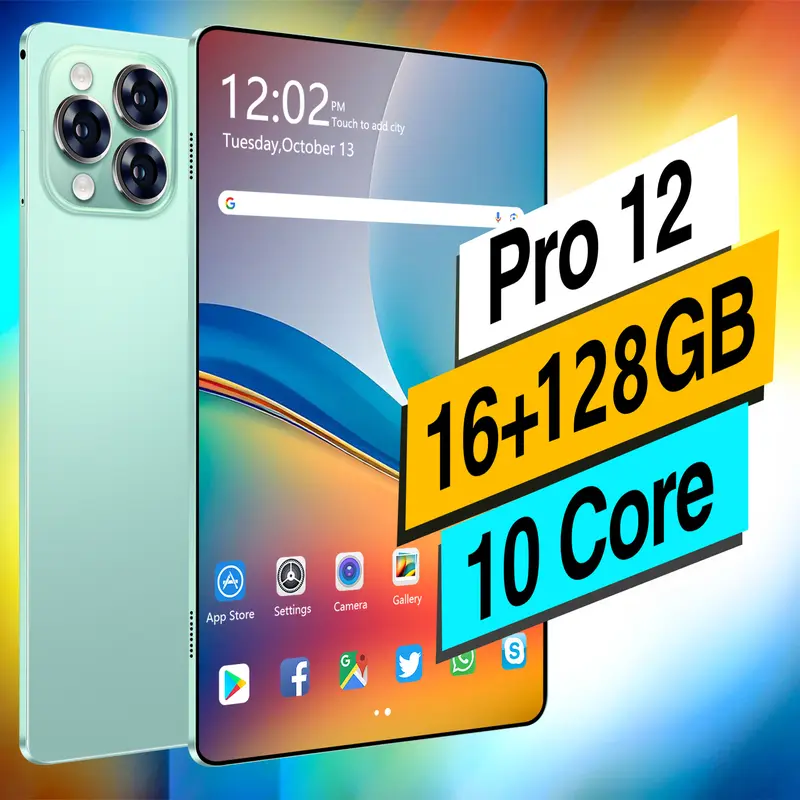 BISA COD！ Tablet Baru Pro12 Ram/Rom 16/128GB + Android + Layar Penuh 11.6Inci + WIFI + Dual SIM + Pengiriman Cepat Garasi 1 Tahun! 0