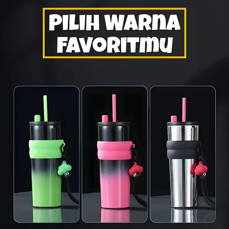 Tumbler Stainless SUS Premium Grade Aesthetic Viral Tahan Dingin Insulated Water Bottle BROCOLI -zan 1