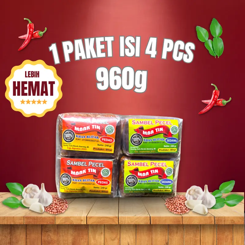 Sambel Pecel Mbak Tin Khas Blitar  960g 1