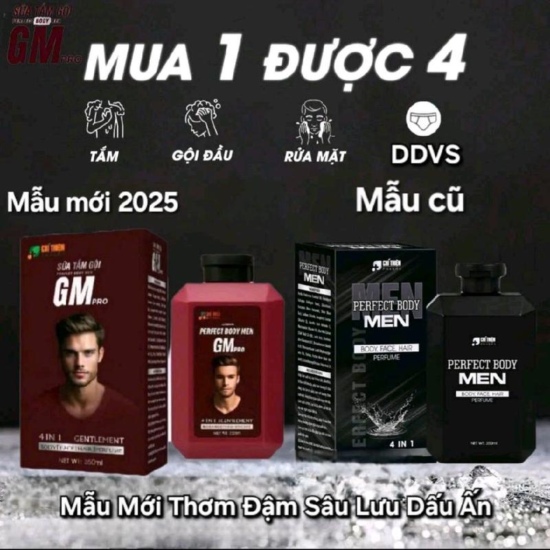 Sữa Tắm gội 4in1 Hương nước hoa Pháp Perfect Body Men Chính Hãng 350 ml . Hương thơm Nam tính quyến rũ tiện lợi Massage Gel Hyaluronic Acid sữa tắm cho nam trắng da