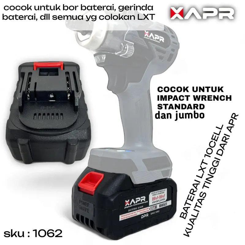 BATERAI IMPACT BOR APR JLD LXT GTOOLS EROPA 10CELL. 20RIBU MAH 0