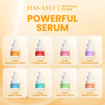 (REAL 10% NIACINAMIDE)  Hanasui Power Serum - Cerah & Glowing (Bright Expert Serum, Peeling, Acne, Post Acne, Minipore, Bakuchiol, Bright, & Barrier) No Alcohol & Perfume