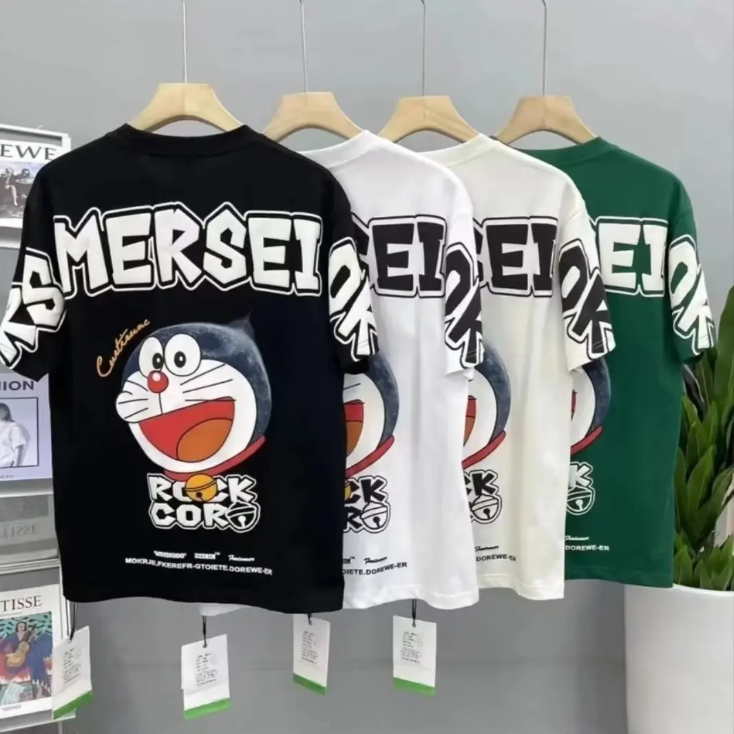 New cotton casual short-sleeved T-shirt men's summer Korean version of the trend of the top loose casual