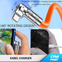 Gambar Kabel Data Charger USB Tipe-C Model Putar 180° USB Type-C Fast Charging Cable - 1M - Orange dari CyanMart Kota Administrasi Jakarta Barat 5 Tokopedia
